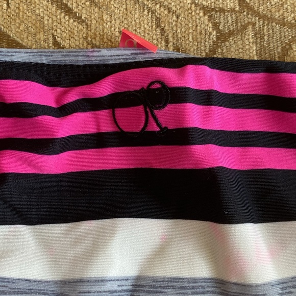 Ocean Pacific women’s string tie low rise striped triangular bikini bottom S - Picture 4 of 6